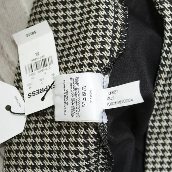 Express Black and White Houndstooth Flare Pants - Picture 7 of 7